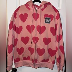 pink hearts hooded jacket